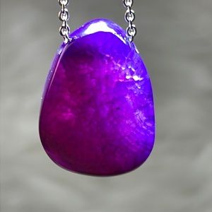 Purple Lace Fire Agate Necklace Natural Crystal Healing